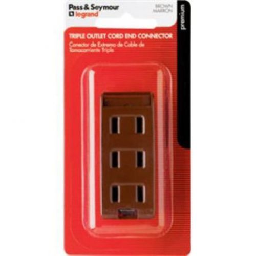 NEW Pass &amp; Seymour 2603BPCC10 Cord End Triple Outlet  125V  10-Amp  Brown