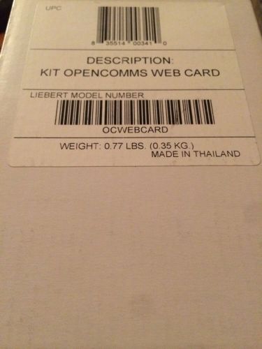 Liebert OCWEBCARD KIT OPENCOMMS WEB CARD NEW