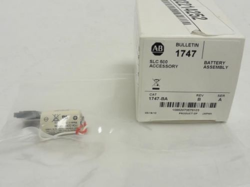 139816 New In Box, Allen-Bradley 1747BA Memory Retention Lithium Battery: 3 Volt