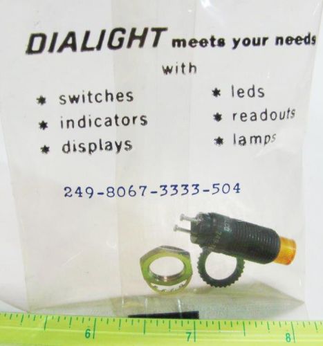 Dialight 249-8067-3333-504 3.6VDC Yellow Short Cyl Lens 3/8&#034; Yel LED Indicator