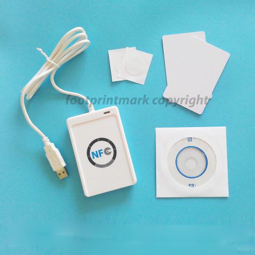 Nfc acr122u rfid contactless smart reader &amp; writer/usb + sdk + 2mifare ic card for sale