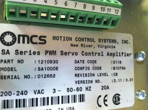 MCS MOTION CONTROL SYSTEMS SA1000