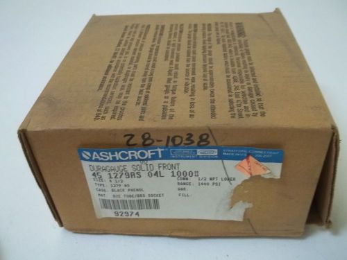 ASHCROFT 451279AS04L 1000# DURAGAUGE 0-1000PSI *NEW IN A BOX*