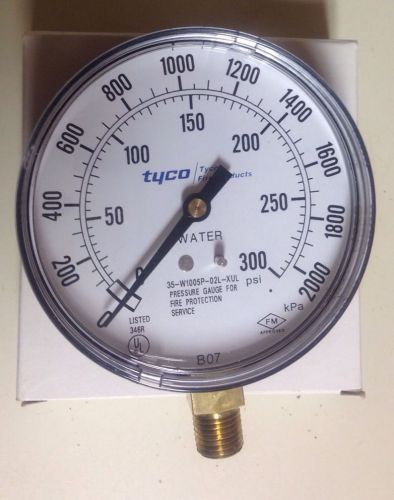Tyco Fire Products 92-343-1-005 Water Pressure Gauge 300 PSI Safety Sprinkler
