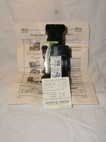 SQUARE D 1 CLASS 8501 TYPE G0-00-GE AC CONTROL RELAY OPERATED TIMER ON DELAY NOS