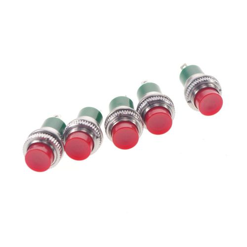 2 x  Red2 Pin SPST OFF-(ON) 2A 125VAC 12mm Hole NO Momentary Push Button Switch
