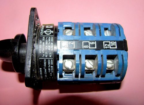 Kraus &amp; naimer c11 selector switch 12a 600v, 5 positions rotary for sale