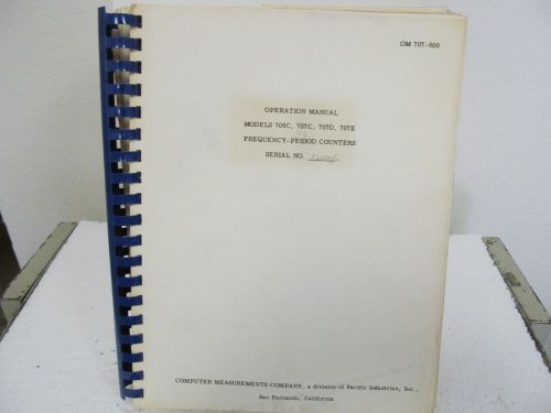 COMPUTER MEASUREMENTS 706C,707C,707D,707E Freq.-Period Counters Operation Manual