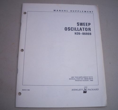 HP H26-8690B Sweep Oscillator Manual Supplement , Hewlett Packard