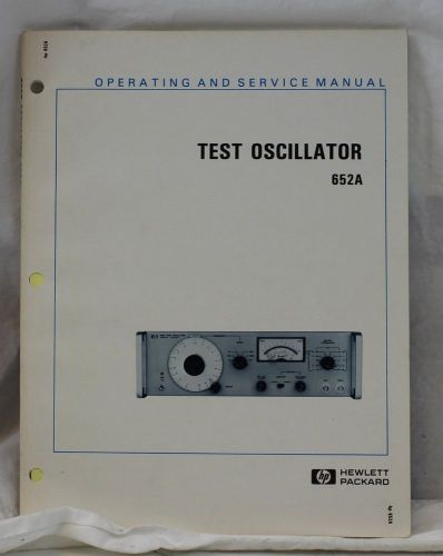 HP 652A Test Oscillator Operating &amp; Service Manual Agilent