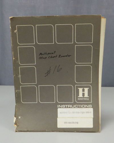 Honeywell electronik 16 multipoint strip chart recorder instruction manual for sale