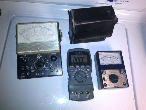 Lot 3 multimeters 2x RCA analog VOM FET and 1 radio shack pc interface digital