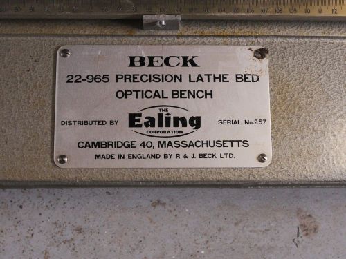 Beck Ealing 22-965 lathe bed optical bench 6.5 ft long