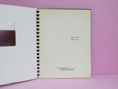 Ling Manual LP-10-A5 Low Pass Filter Instruction Manual w/Schematics