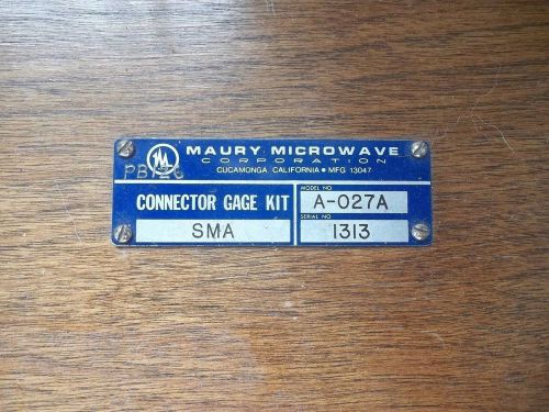 Maury microwave connector gage kit - a027a-sma for sale