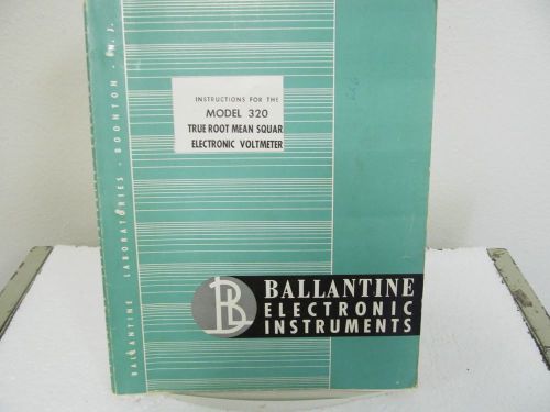 Ballantine 320 true root mean square electronic voltmeter instruction manual for sale