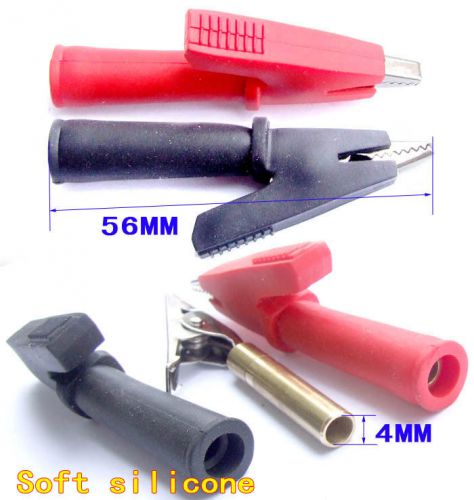50 soft silicone alligator clip for banana plug testers for sale