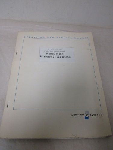 HEWLETT PACKARD MODEL 3555A TELEPHONE TEST METER OPERATING AND SERVICE MANUAL