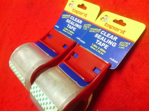 NEW TAPE ITCLEAR Sealing Packing Tape With Dispenser Cutter Case of 2 NED HANDEL