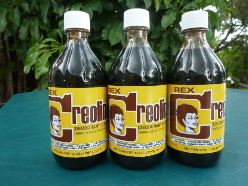Animal quarters creolina coal tar deodorant cleaner 3 plastic bottles 16oz. for sale