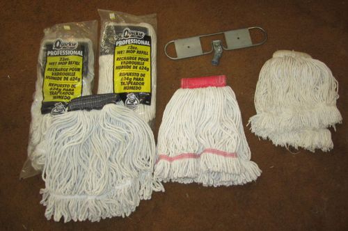 Lot cotton wet mop refill 3 types &amp; 16&#034; dust mophead frame for sale