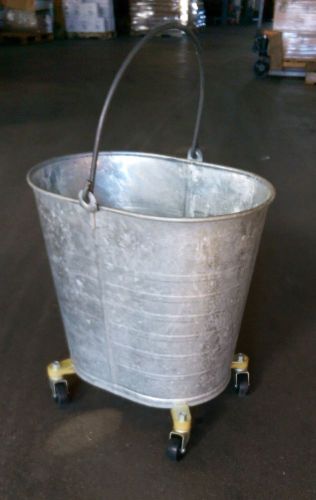 S-107 geerpres seaway galvanized oval bucket, 35 qt, 2&#034; casters #2107 for sale