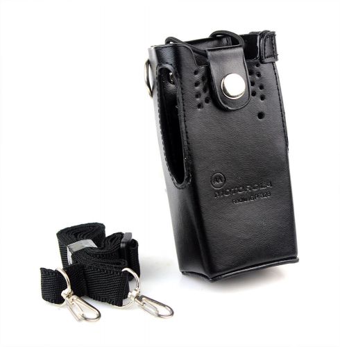 Hard leather case radio holder for motorola gp328/338 pro5150 ht1550 pr +sling for sale