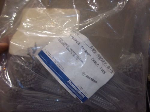 T&amp;B ID Ty-Rap  Cable (zip)Tie 3-3/8&#034; Long - GRAY/w white stripes - bag of 1000 !
