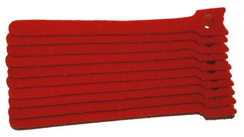 Red 10 Pack 6&#034; 6in. Reusable Velcro Cable Tie Ties for Guitar Mic Speaker Cable