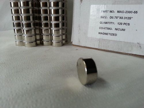 Neodymium disc Magnet 3/4diax.3125&#034; H cylinder N35 Rare Earth 12 each new