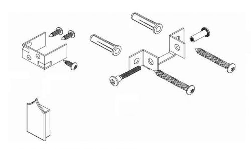 BRADLEY HDWT-A0435-OE HEADRAIL OPEN END KIT FOR TOILET PARTITION STAINLESS STEEL