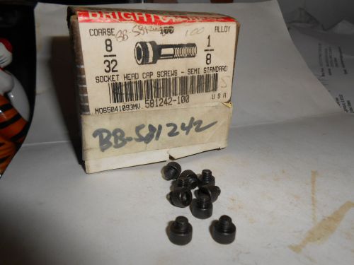 Box of 100  8-32 x 1/8&#034; socket head cap screws  usa for sale
