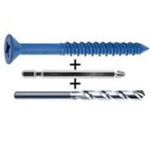 Scr cncrt 1/4in 2-3/4in flt cobra anchors masonry screws 633t heat treated steel for sale