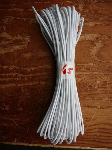 All white micro nylon coated rubber rope shock cord 3mm x 65&#039; mini bungee cord for sale