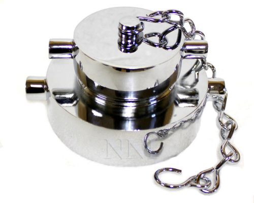 2-1/2&#034; x 1-1/2&#034; NST FIRE HOSE/HYDRANT ADAPTER with CAP &amp; CHAIN POLISHED CHROME