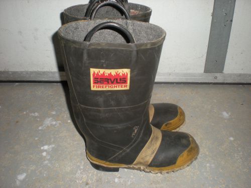 Servus  Fire Fighhter Fireman&#039;s Steel Toed  Rubber Boots Size 9 Men&#039;s Wide- Nice