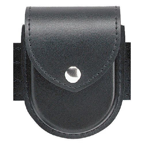 Safariland 290-9b black hi-gloss brass snap flap double handcuff pouch for sale