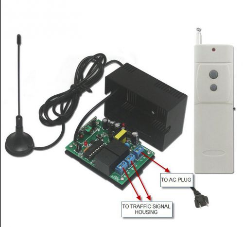 Wireless (2) Light LED Traffic Signal w/ Waterproof 2000m Remote, 36&#034; WAIT Sign