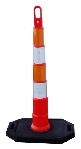 25 - 48&#034; Looper Cone. Stackable. Traffic Safety.  25 - 16lb bases 2 Reflective