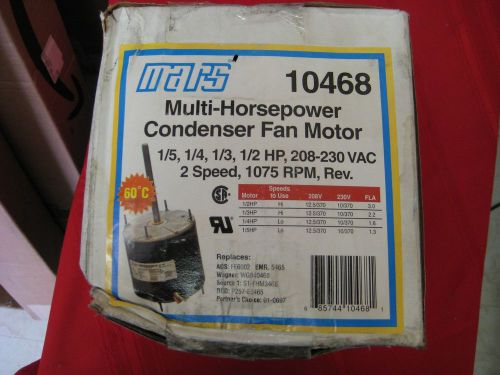 Mars multi-horsepower condenser fan motor 10468 2 speed 1075 rpm for sale