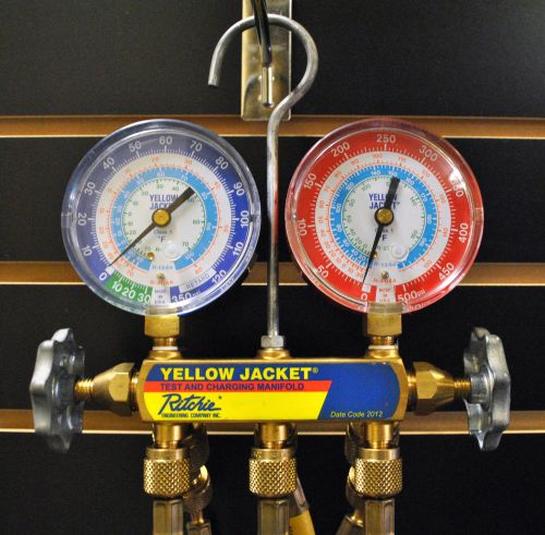 Ritchie yellow jacket manifold gauges - r-22 r-134a r-404a for sale