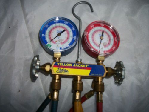 Ritchie yellow jacket hvac manifold gauges - r-22 r-134a r-404a for sale