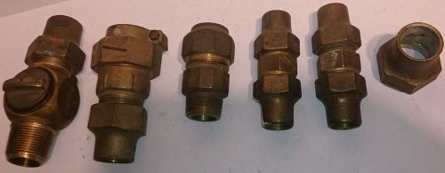 Mueller ford acheson   1&#034; and 3/4&#034; brass valve and unions for sale