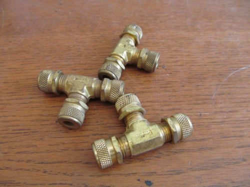 Lot of 3 swagelok tube fitting &#039;tee&#039; 1/4 x 1/4 x 1/4 poly tube (rw-86) for sale