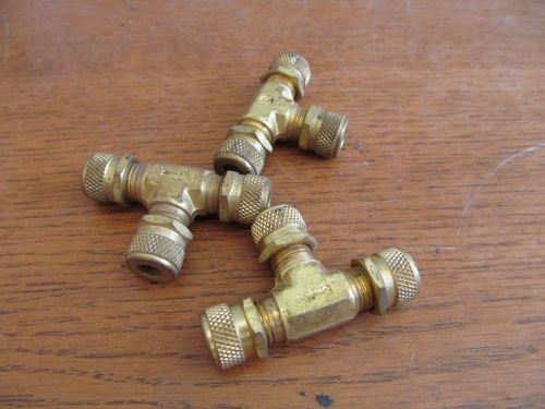 Lot of 3 SWAGELOK Tube FITTING &#039;TEE&#039; 1/4 x 1/4 x 1/4 Poly Tube (RW-86)