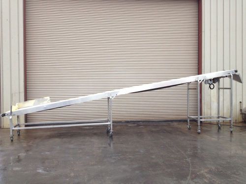 24&#034; Wide x 28&#039; Long SS Incline Conveyor with Food Grade Belt and Speed Control