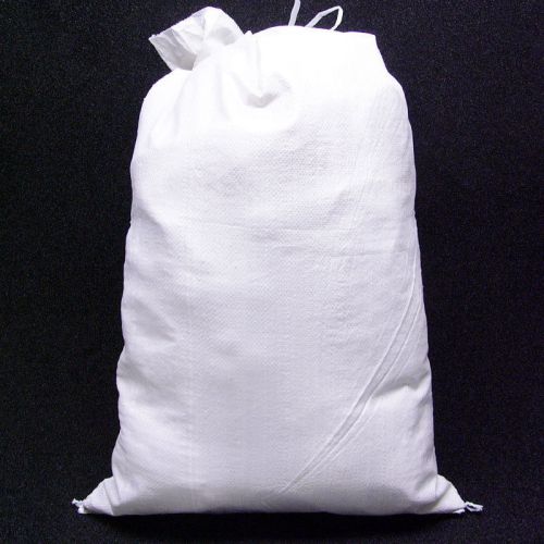 1000 new white 100% polypro sandbags w/tie-string 16.5x27 65lb capacity sand bag for sale