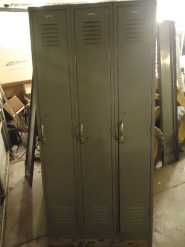 Equipment/School/Gym/Employee Personal Locker 3 units. hooks shelves grey pickup