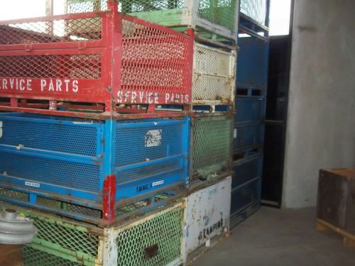 Parts bins wire crates steel nestable welded bulk storage crate for sale