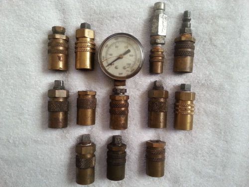 Ppe 300 series fitting quick disconnect couplers w/ pressure gage and adapters for sale